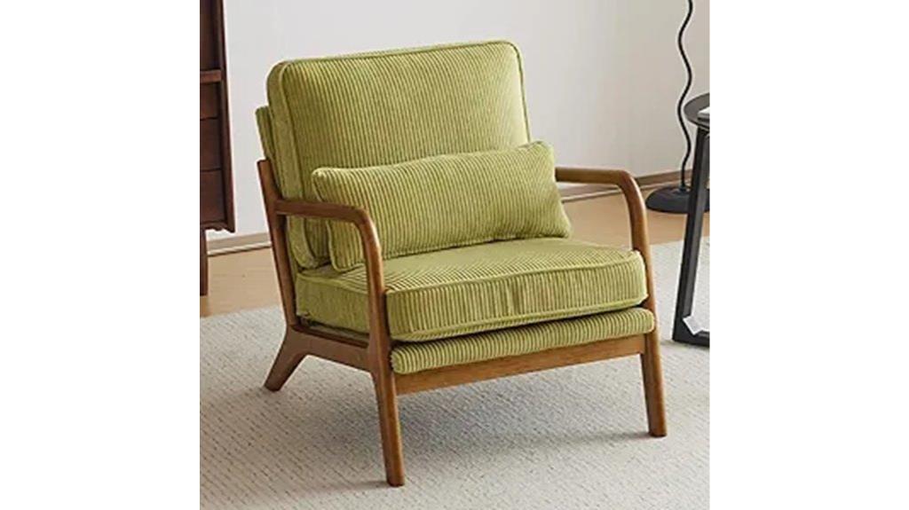 luxurious corduroy lounge chair