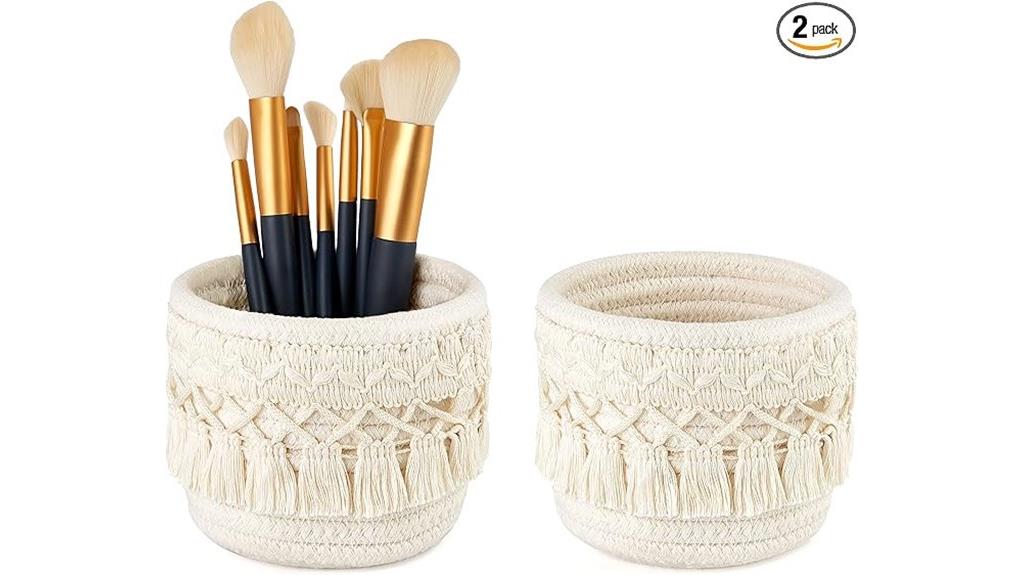 macrame brush organizer set