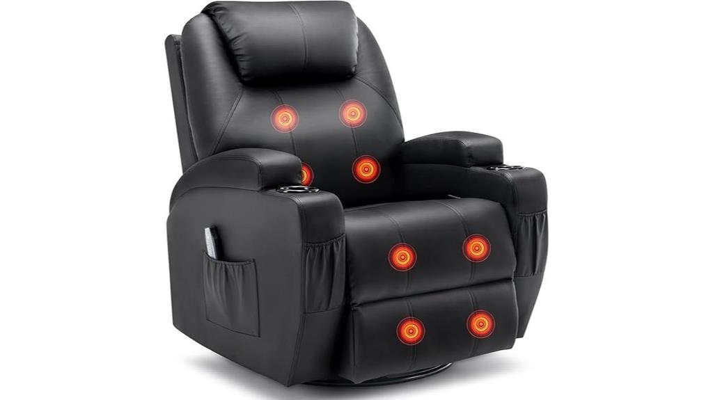massage heat swivel chair