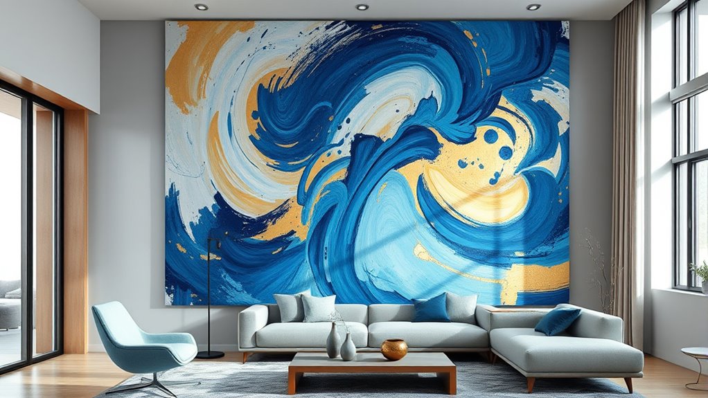 maximize space with oversized artwork