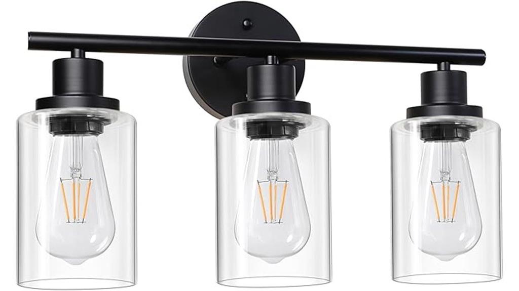 modern 3 light vanity fixtures