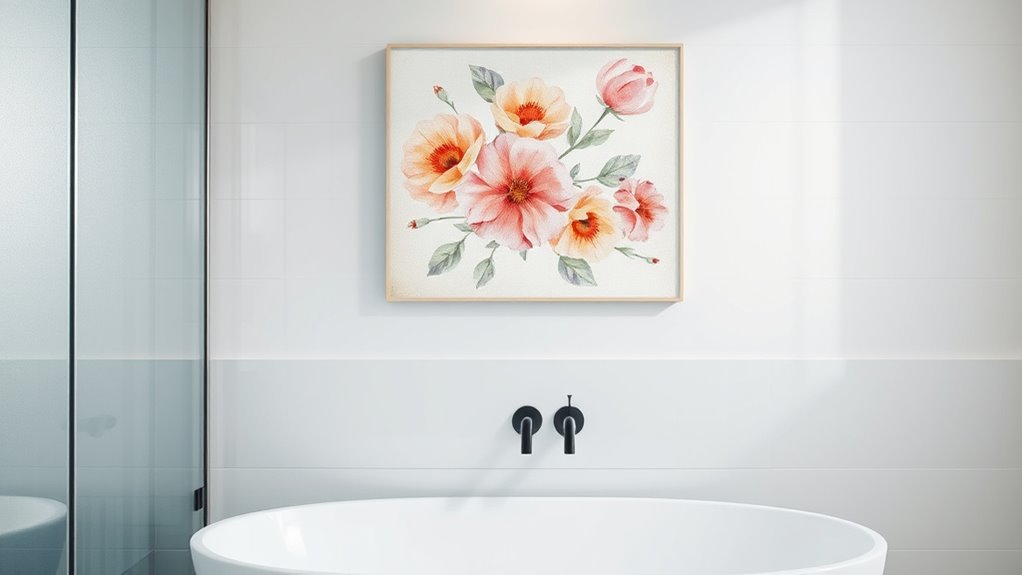 moisture resistant bathroom wall art
