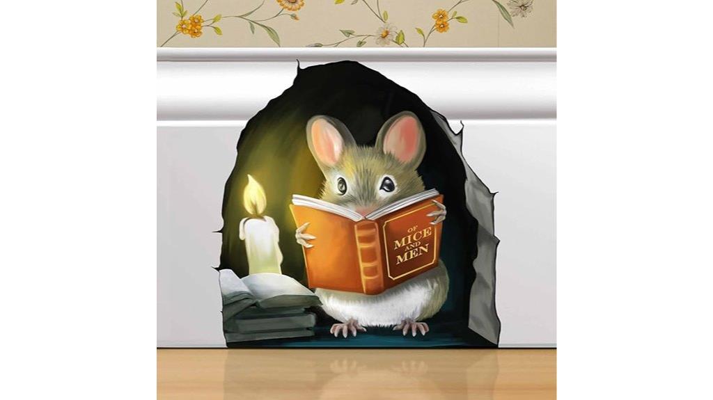 mouse reading book sticker