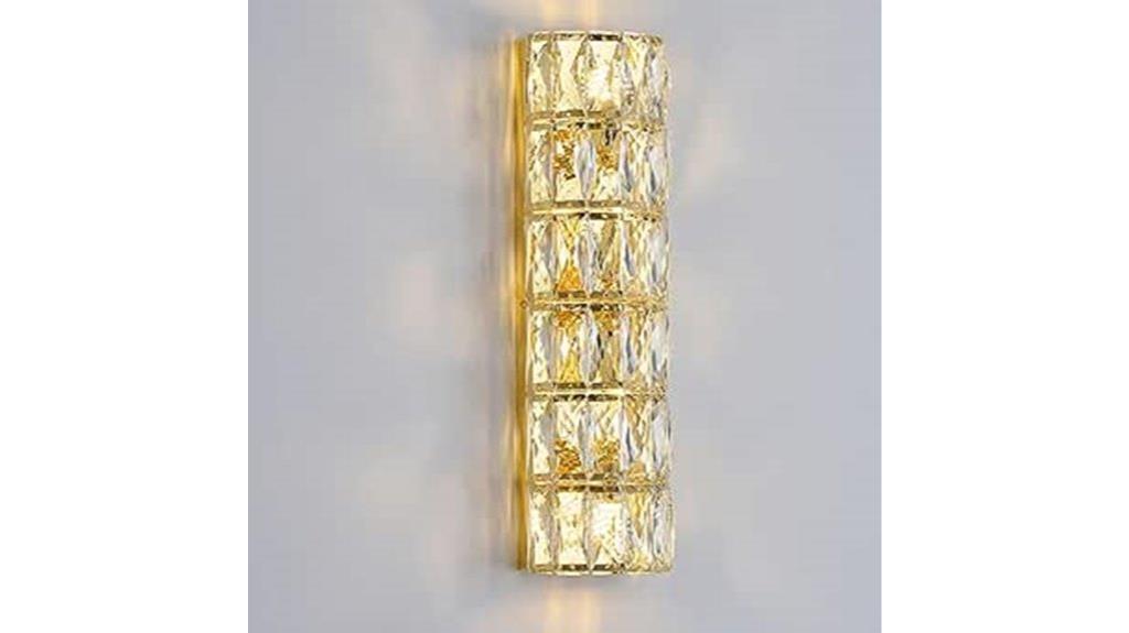 multi layer gold crystal sconce