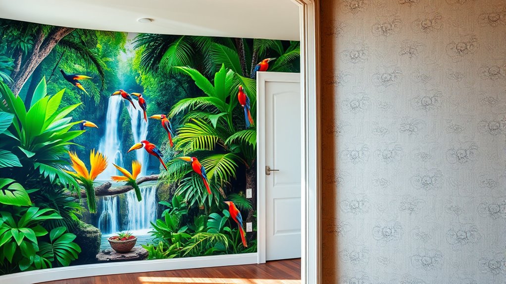 murals versus wallpaper selection