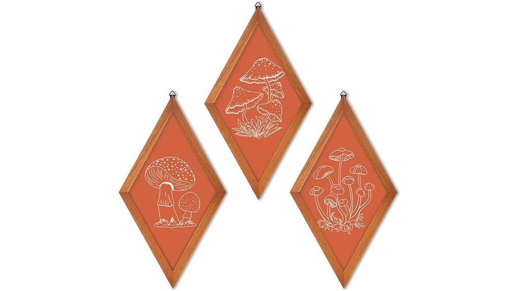 mushroom wall art set