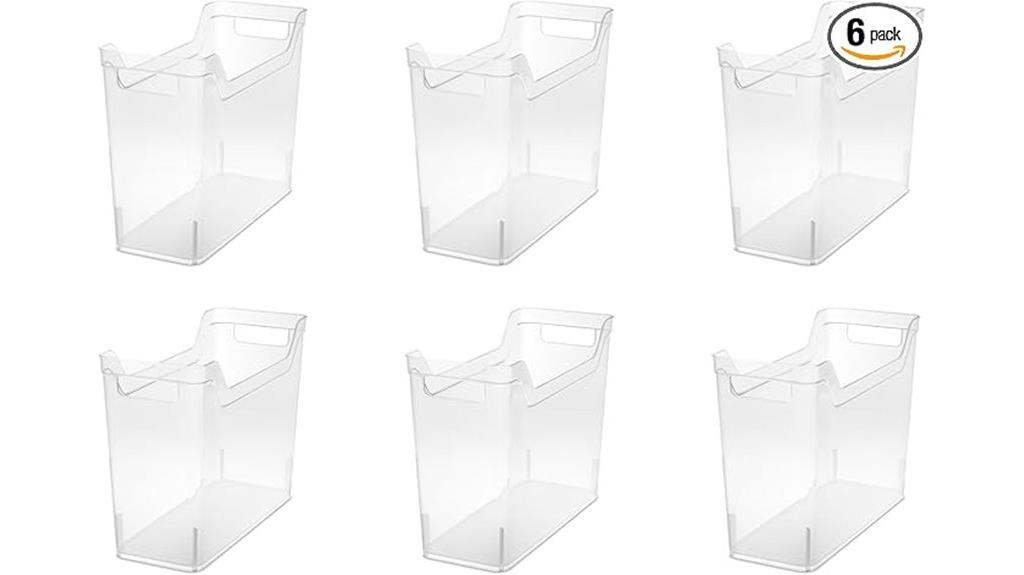 narrow plastic storage bins