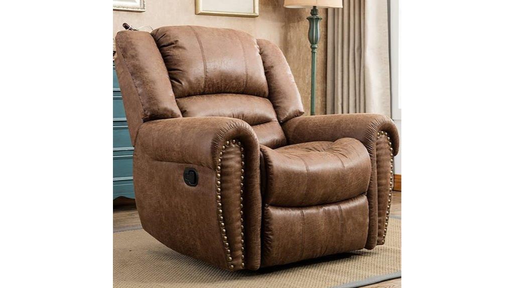 nut brown leather recliner