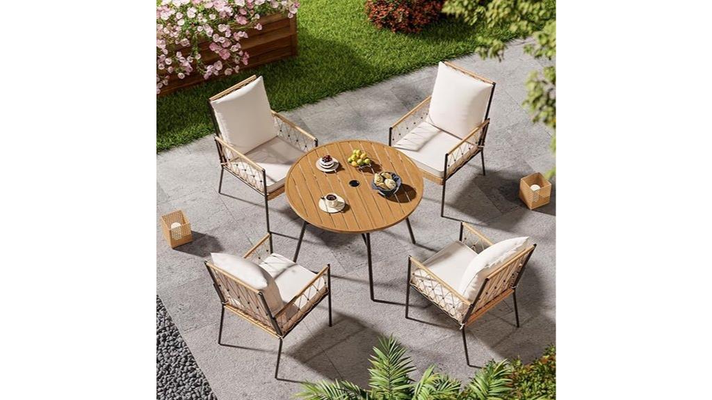 outdoor rattan dining set