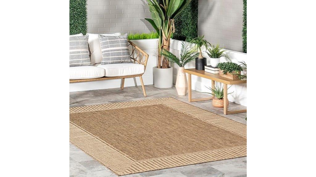 outdoor striped border rug