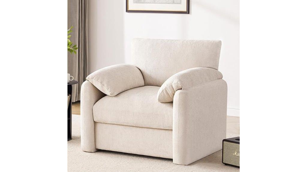 oversized chenille living seat