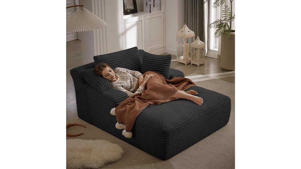 oversized corduroy lounge bed