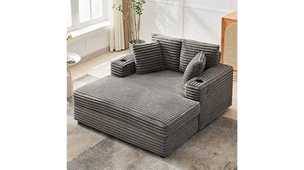 oversized lounge with charging