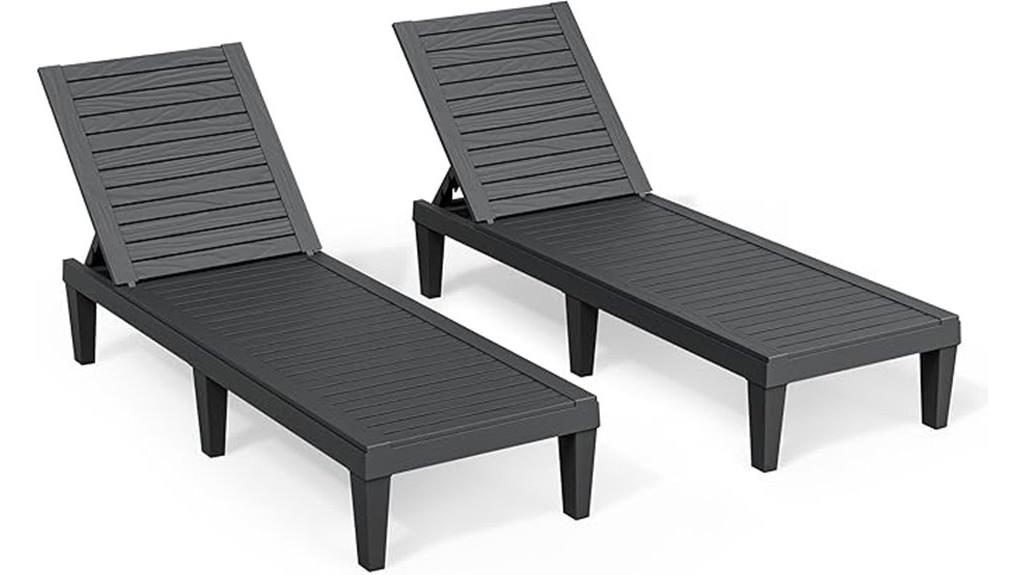 pair of outdoor loungers