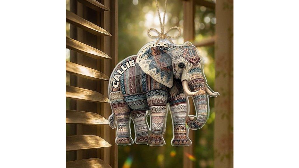 personalized elephant tree ornament