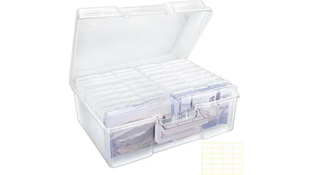 photo storage with 18 compartments