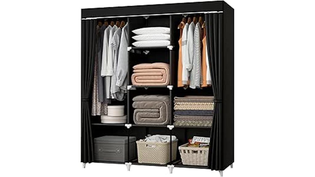 portable closet with shelves