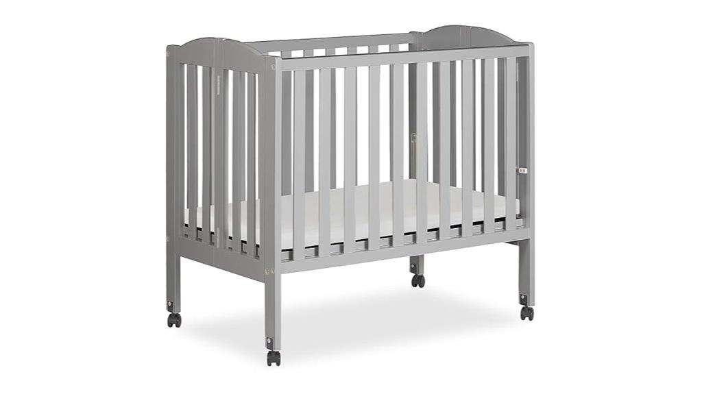 portable grey folding crib