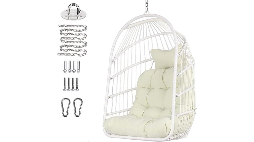 portable wicker egg chair