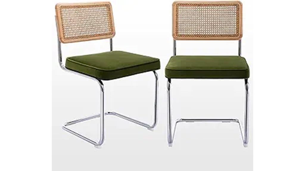 rattan dining chairs pair