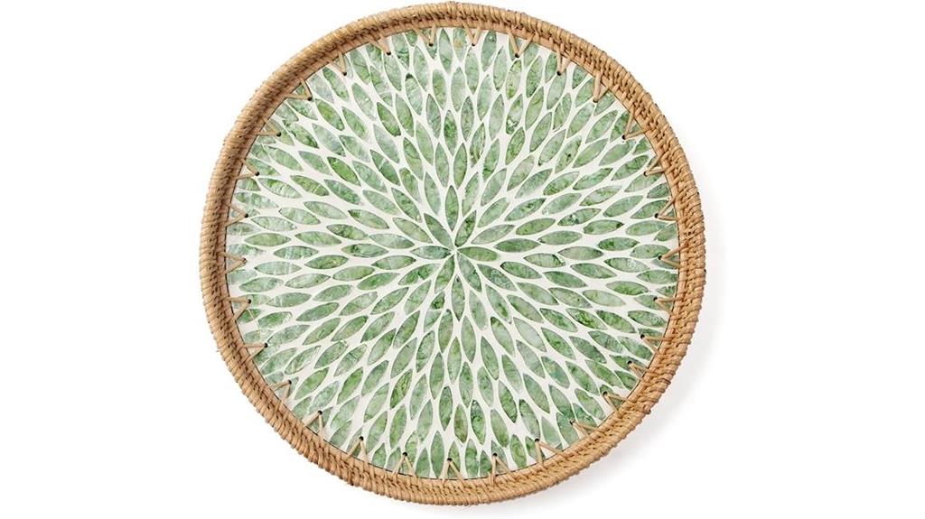 rattan tray with pearl