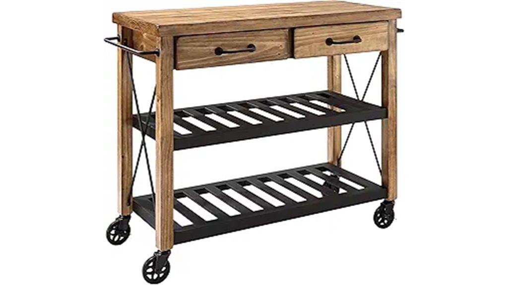 rolling kitchen cart with storage