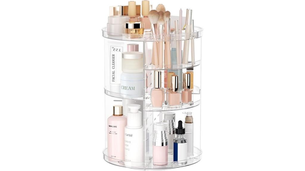 rotating adjustable makeup organizer