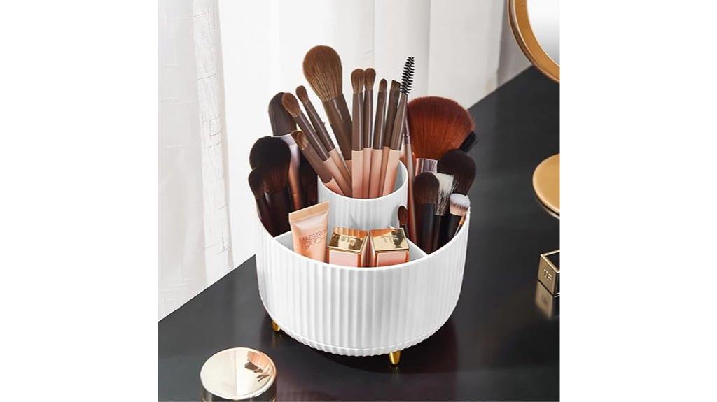 rotating makeup brush organizer