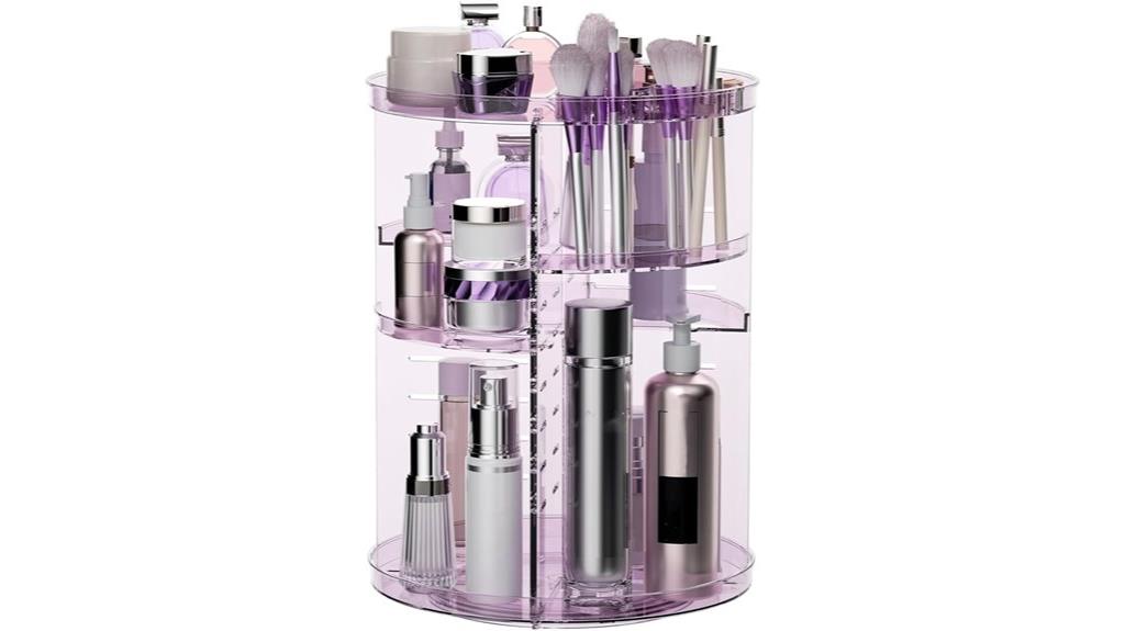 rotating vanity makeup organizer