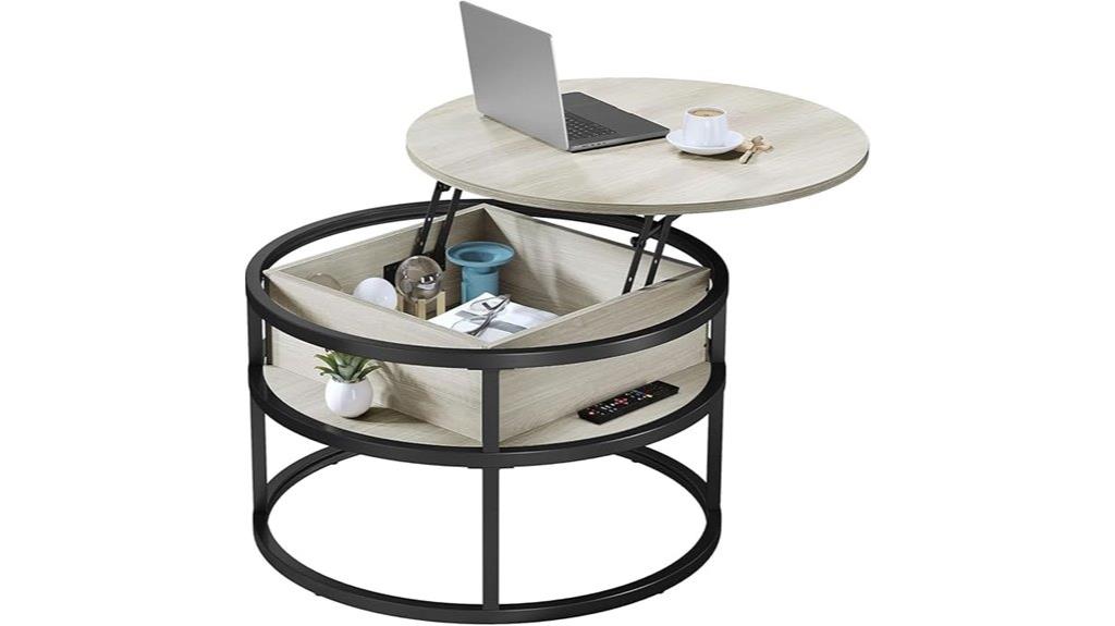 round coffee table with storage