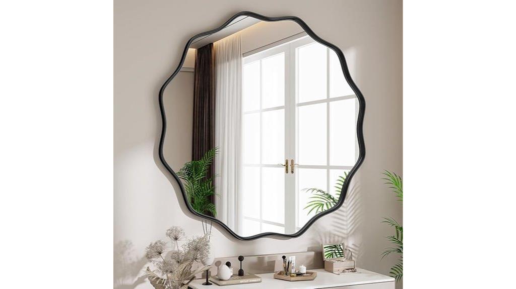 round wavy mirror frame