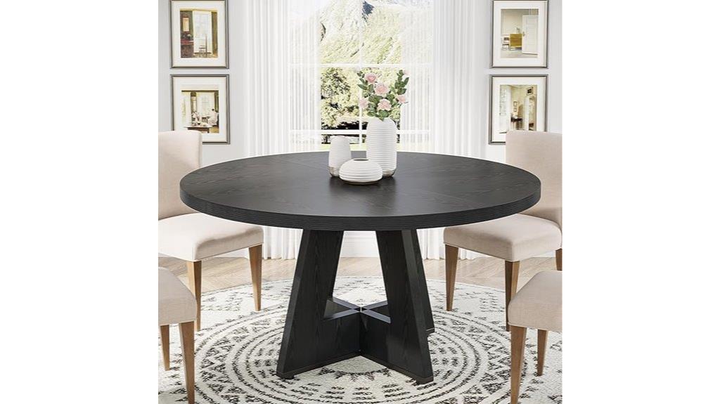 round wooden cross table