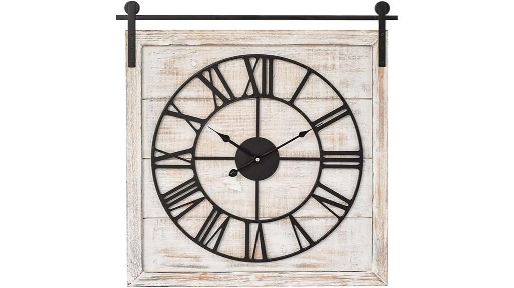 rustic barn door clock