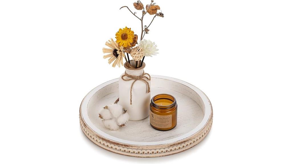 rustic beaded wooden tray
