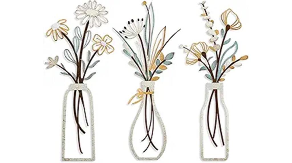 rustic metal flower wall art