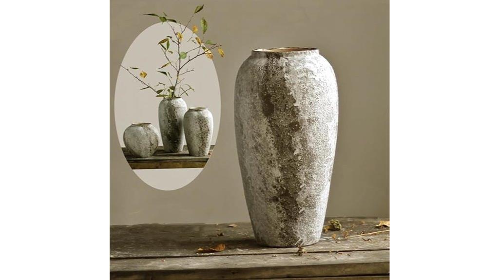 rustic tall ceramic vase