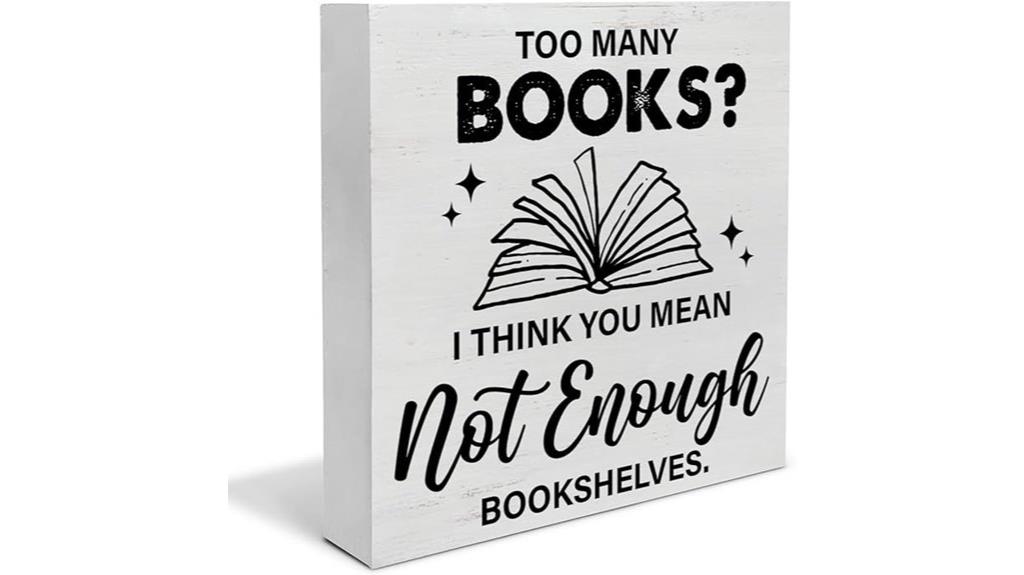 rustic wooden book sign