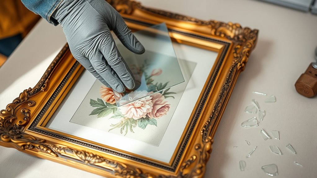 safely replace broken glass