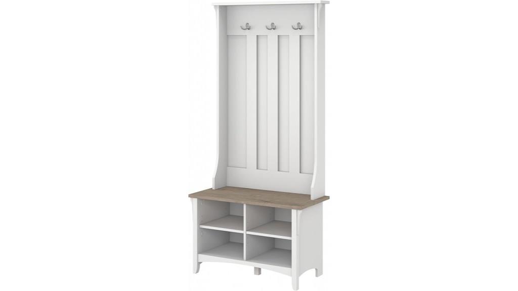 salinas gray white hall tree