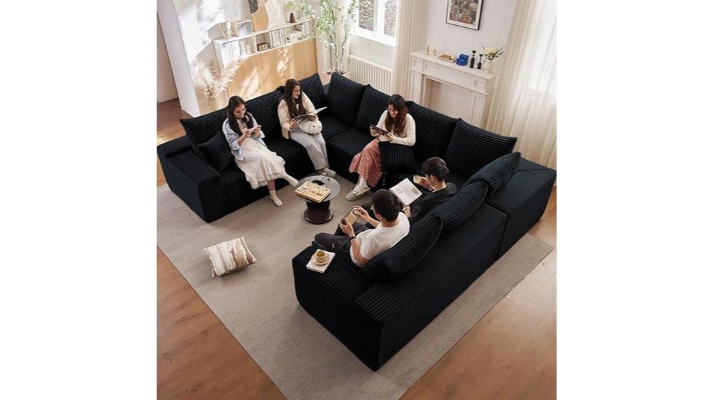 sectional cloud couch with pillows