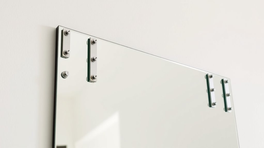 secure heavy mirror properly