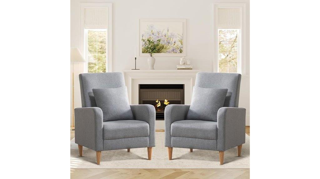 set of 2 fabric accent chairs