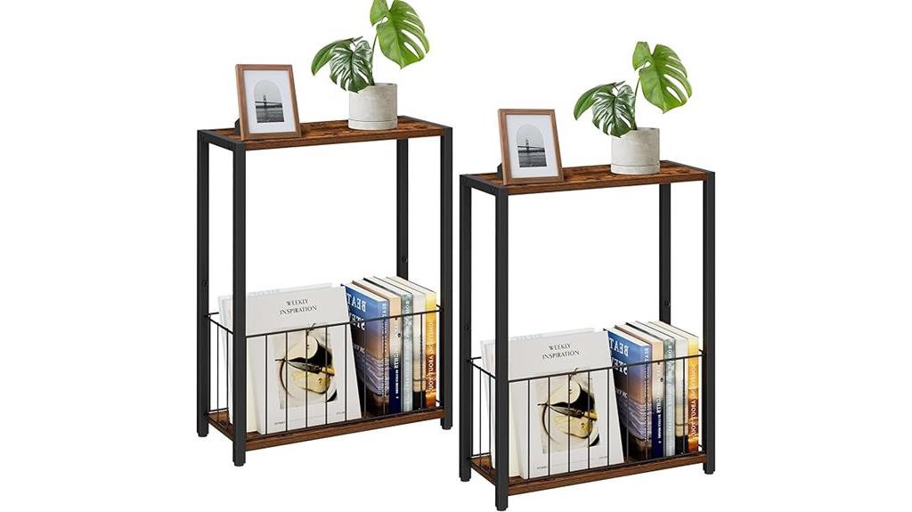 set of 2 narrow side tables