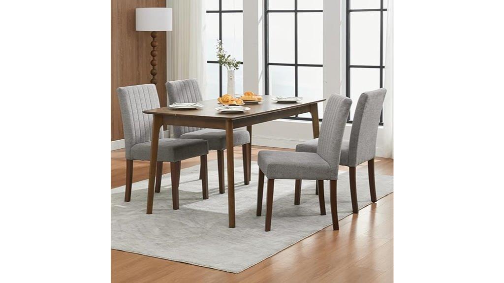set of 4 modern upholstered dining chairs
