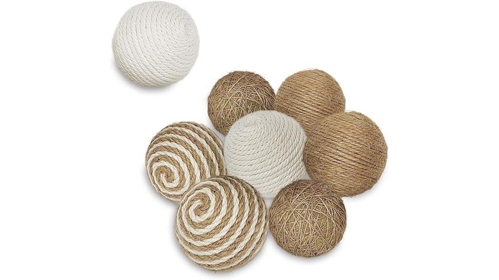set of eight decorative spheres