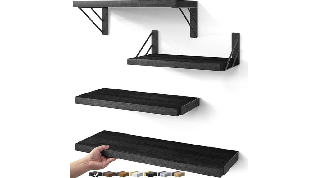 set of four floating shelves
