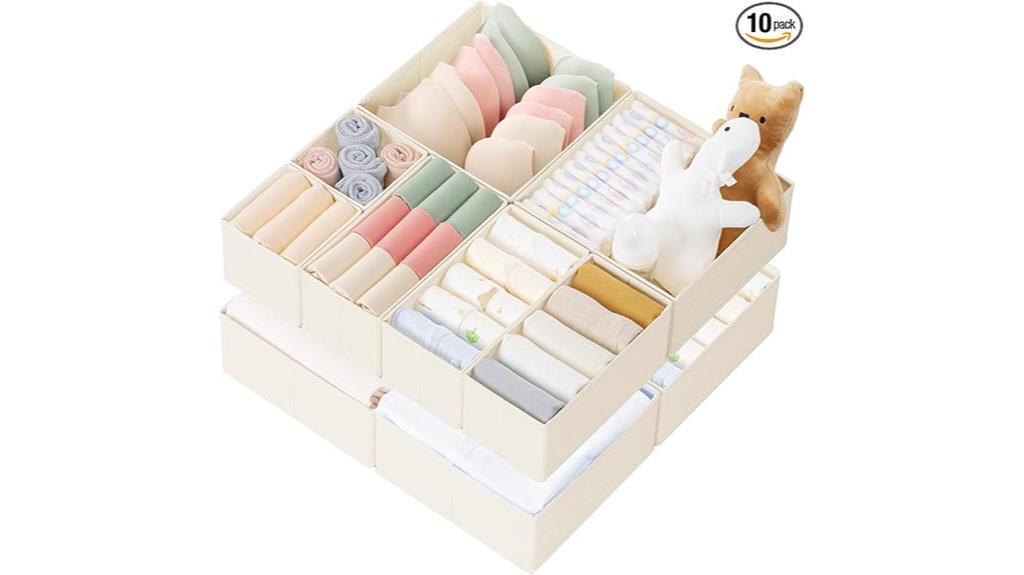 set of ten drawer organizers