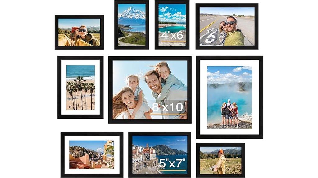 set of ten picture frames