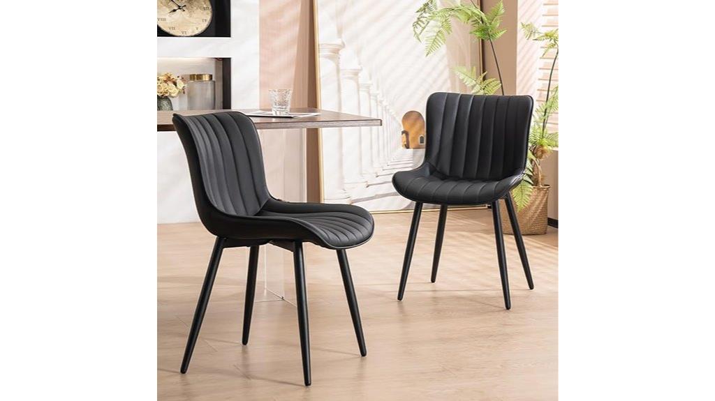 set of two black chairs