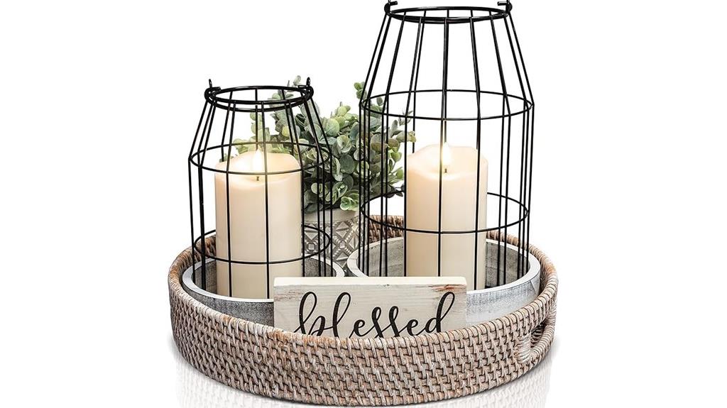 set of two rustic lanterns